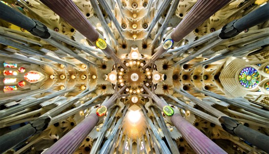 Sagrada Família. Detail of the roof in the nave