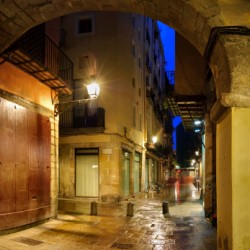 photo of rainy streets in Barcelona