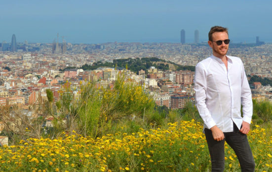 Jamie Armstrong with a view of Barcelona behind